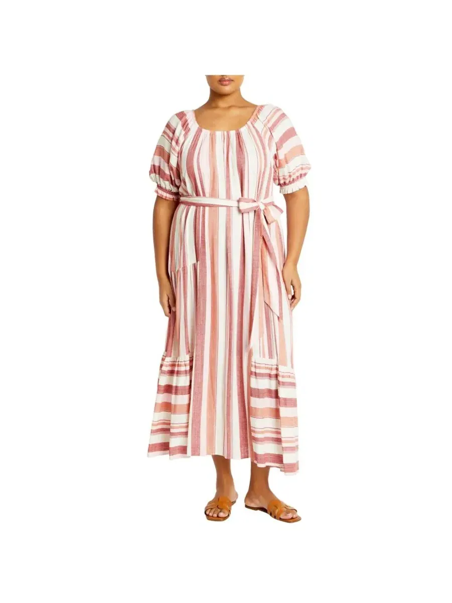 Платье макси с принтом Jemima CITY CHIC, Cosmos Stripe — изображение 1 из 3