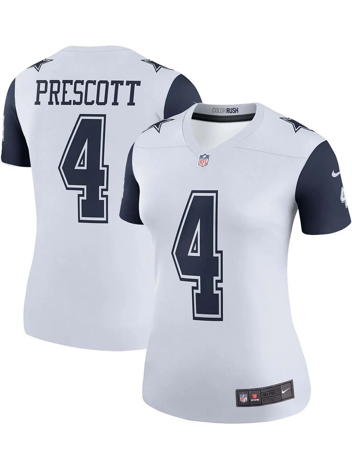 Женская белая футболка Dak Prescott Dallas Cowboys Color Rush Legend Player Nike — изображение 1 из 3, белый