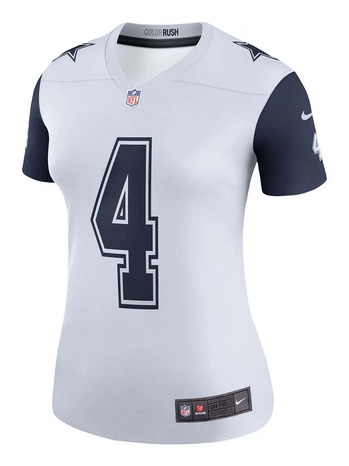 Женская белая футболка Dak Prescott Dallas Cowboys Color Rush Legend Player Nike — изображение 3 из 3, белый
