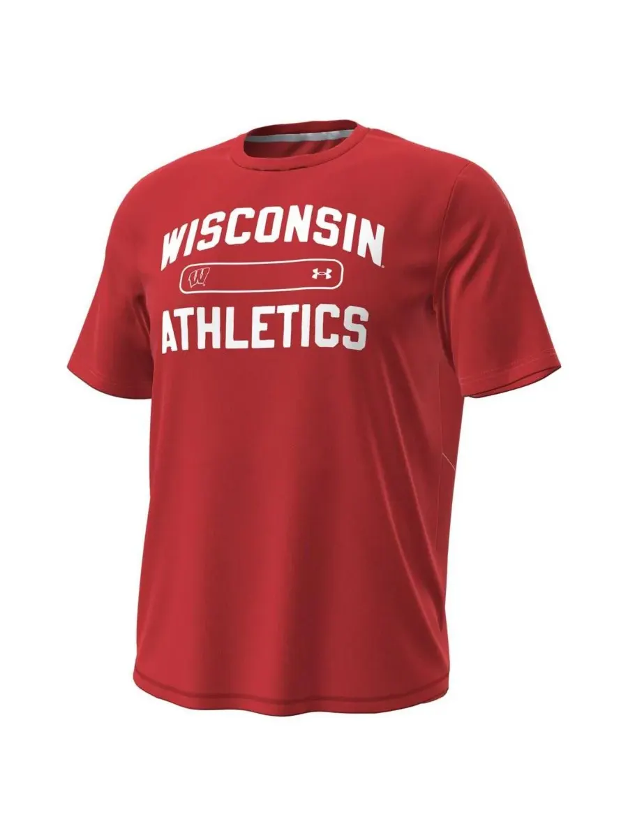 Under Armour Мужская красная футболка Wisconsin Badgers Sideline Knockout — изображение 3 из 3, красный