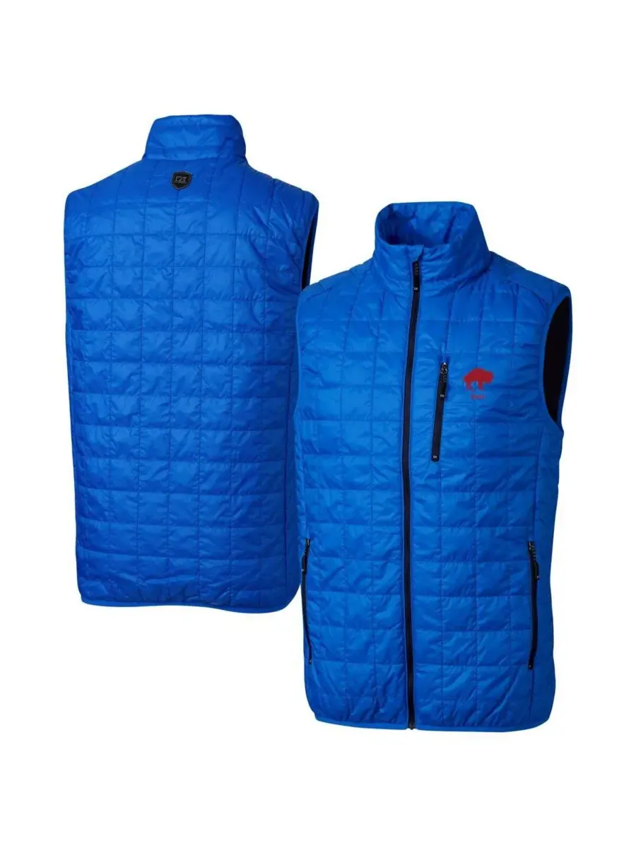 Мужской утепленный пуховый жилет Royal Buffalo Bills Big Tall Rainier PrimaLoft Eco на молнии — синий