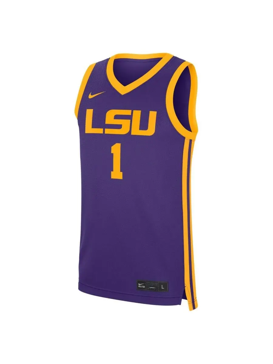 Nike Мужская фиолетовая выездная футболка LSU Tigers (реплика) — изображение 2 из 3, фиолетовый