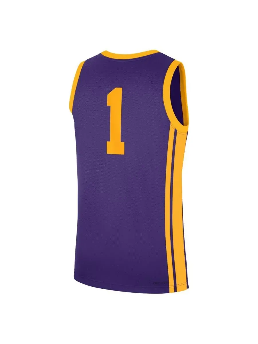 Nike Мужская фиолетовая выездная футболка LSU Tigers (реплика) — изображение 3 из 3, фиолетовый