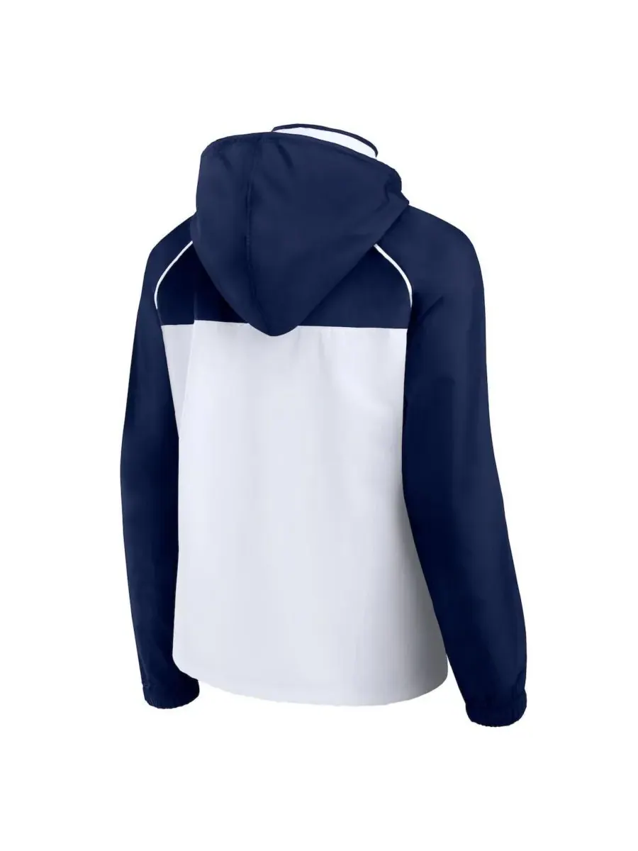 Fanatics Женская куртка-анорак Minnesota Timberwolves белого/темно-синего цвета с рукавами реглан и — изображение 3 из 3