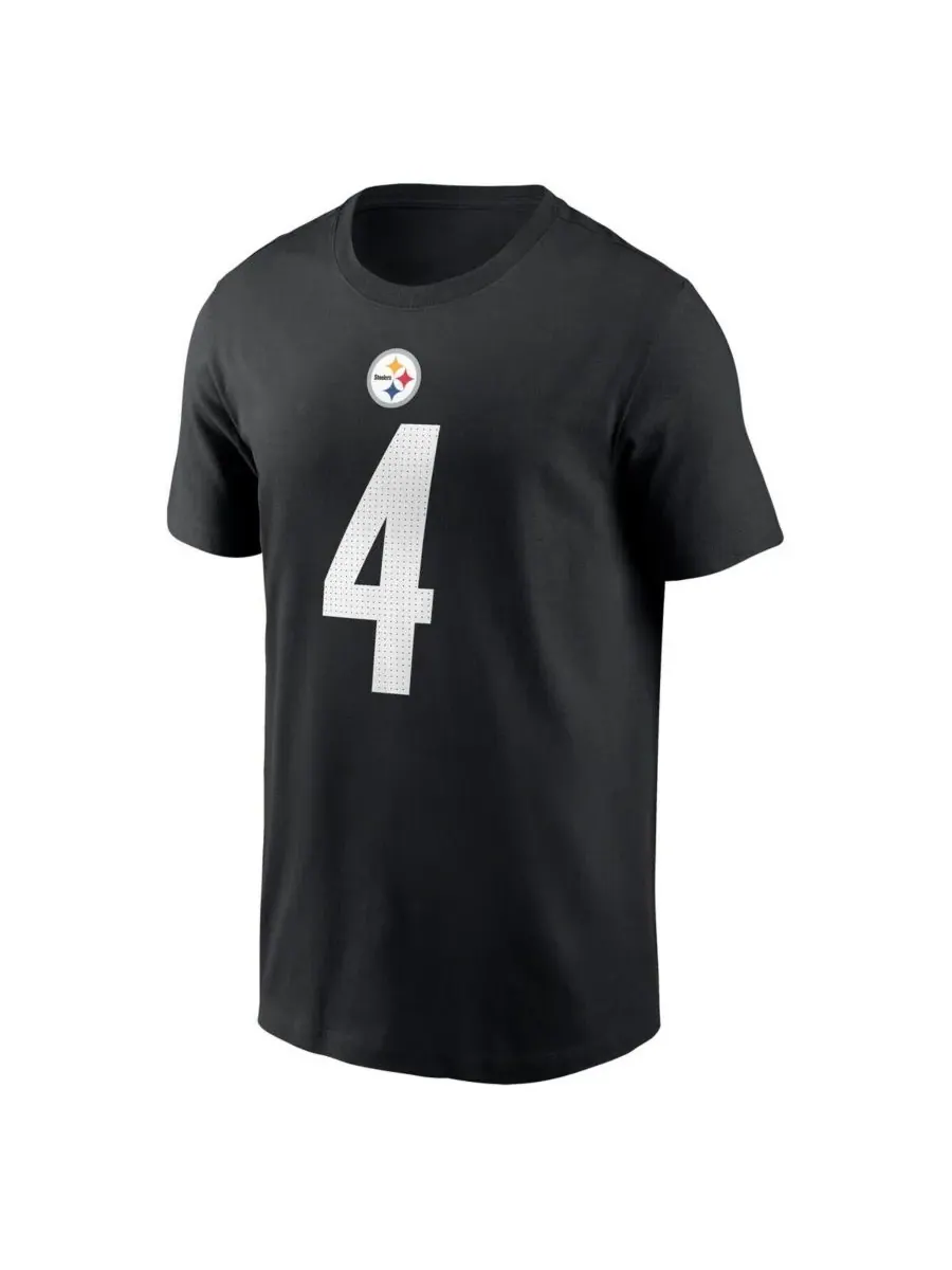 Nike Мужская черная футболка DK Metcalf с именем и номером игрока команды Pittsburgh Steelers — изображение 2 из 3, черный