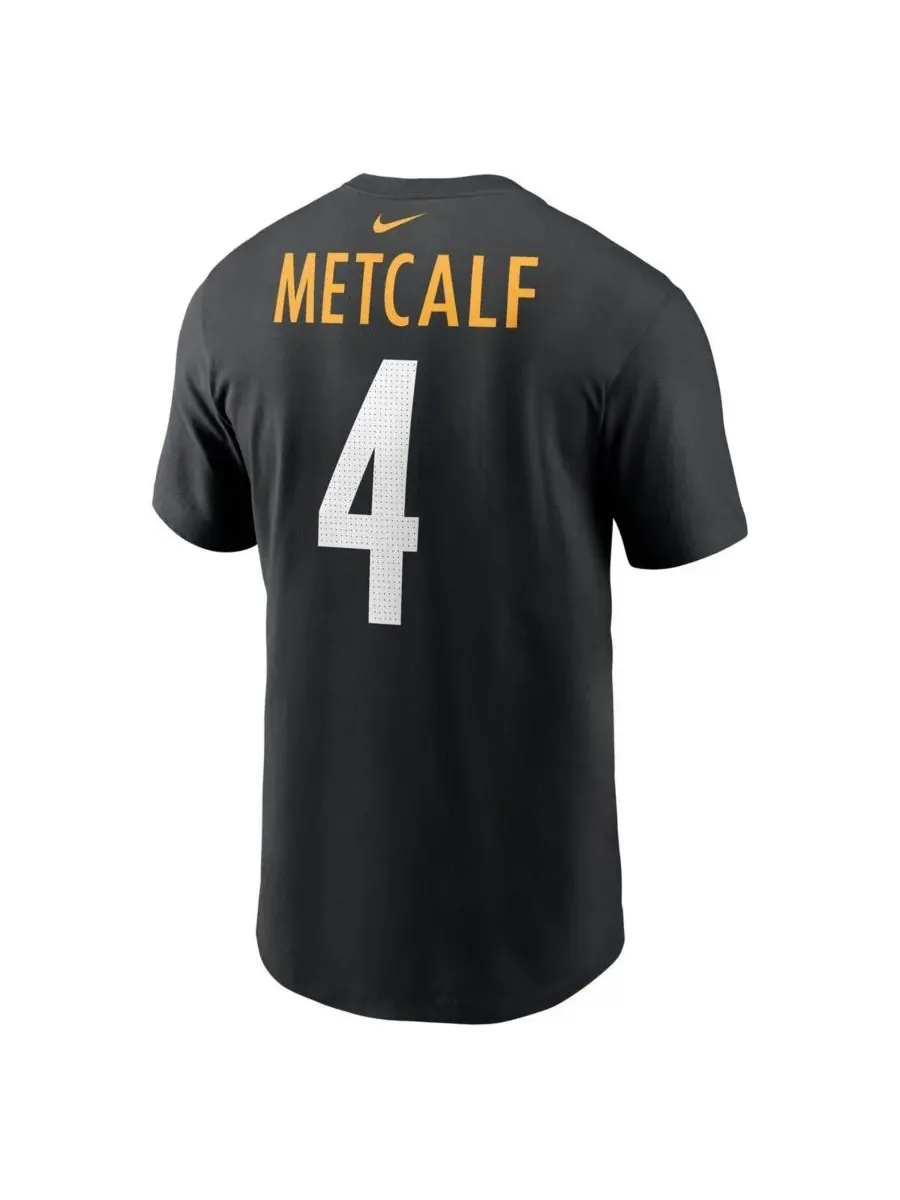 Nike Мужская черная футболка DK Metcalf с именем и номером игрока команды Pittsburgh Steelers — изображение 3 из 3, черный