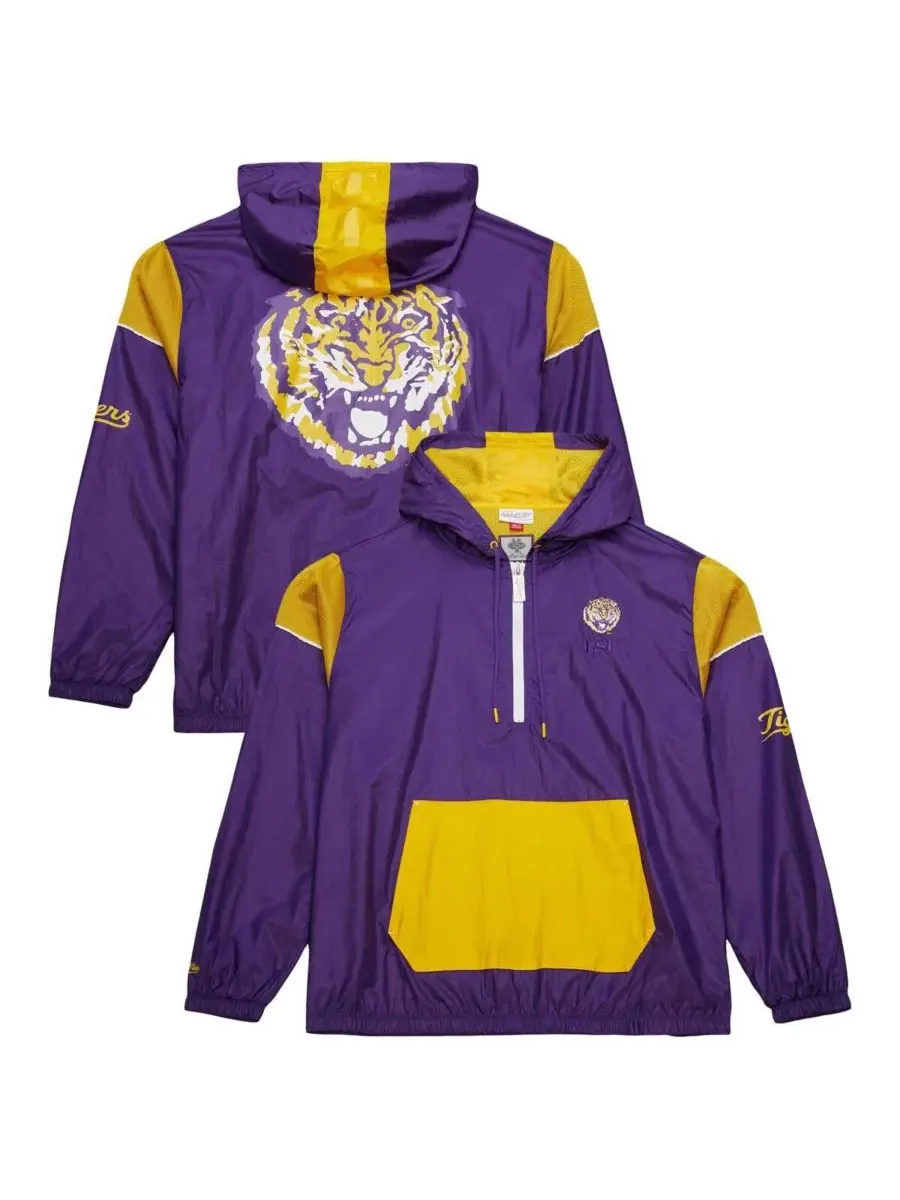 Mitchell & Ness Мужская фиолетовая куртка-анорак LSU Tigers с винтажным логотипом и — изображение 1 из 5, фиолетовый