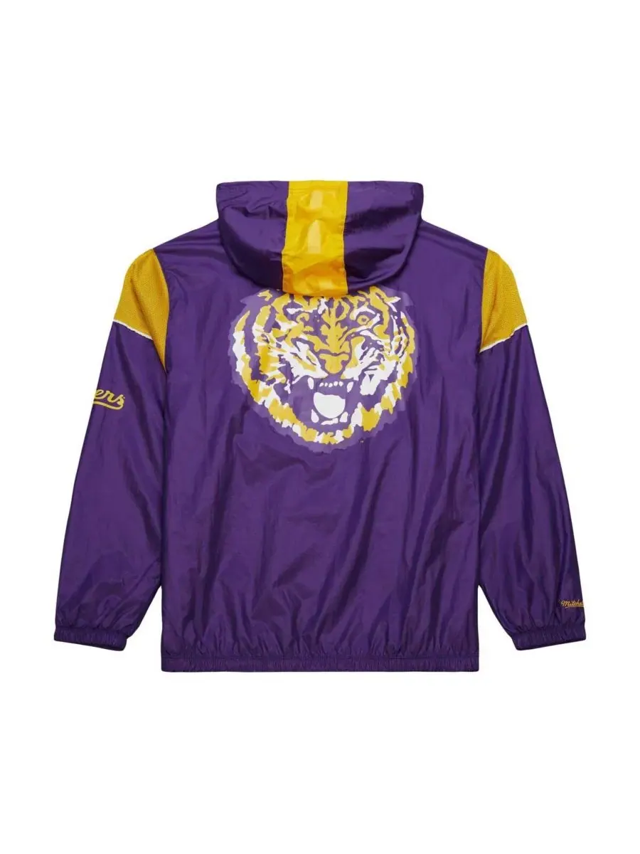 Mitchell & Ness Мужская фиолетовая куртка-анорак LSU Tigers с винтажным логотипом и — изображение 4 из 5, фиолетовый
