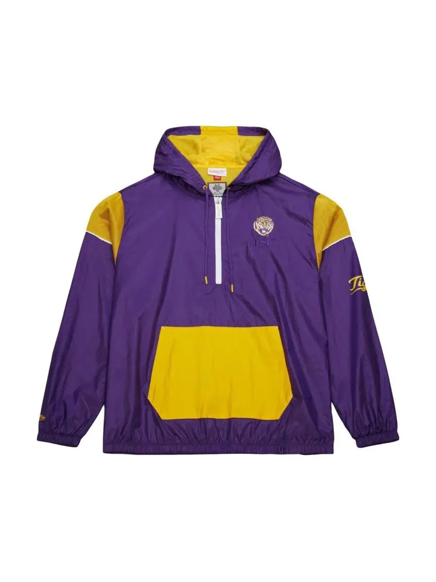 Mitchell & Ness Мужская фиолетовая куртка-анорак LSU Tigers с винтажным логотипом и — изображение 5 из 5, фиолетовый