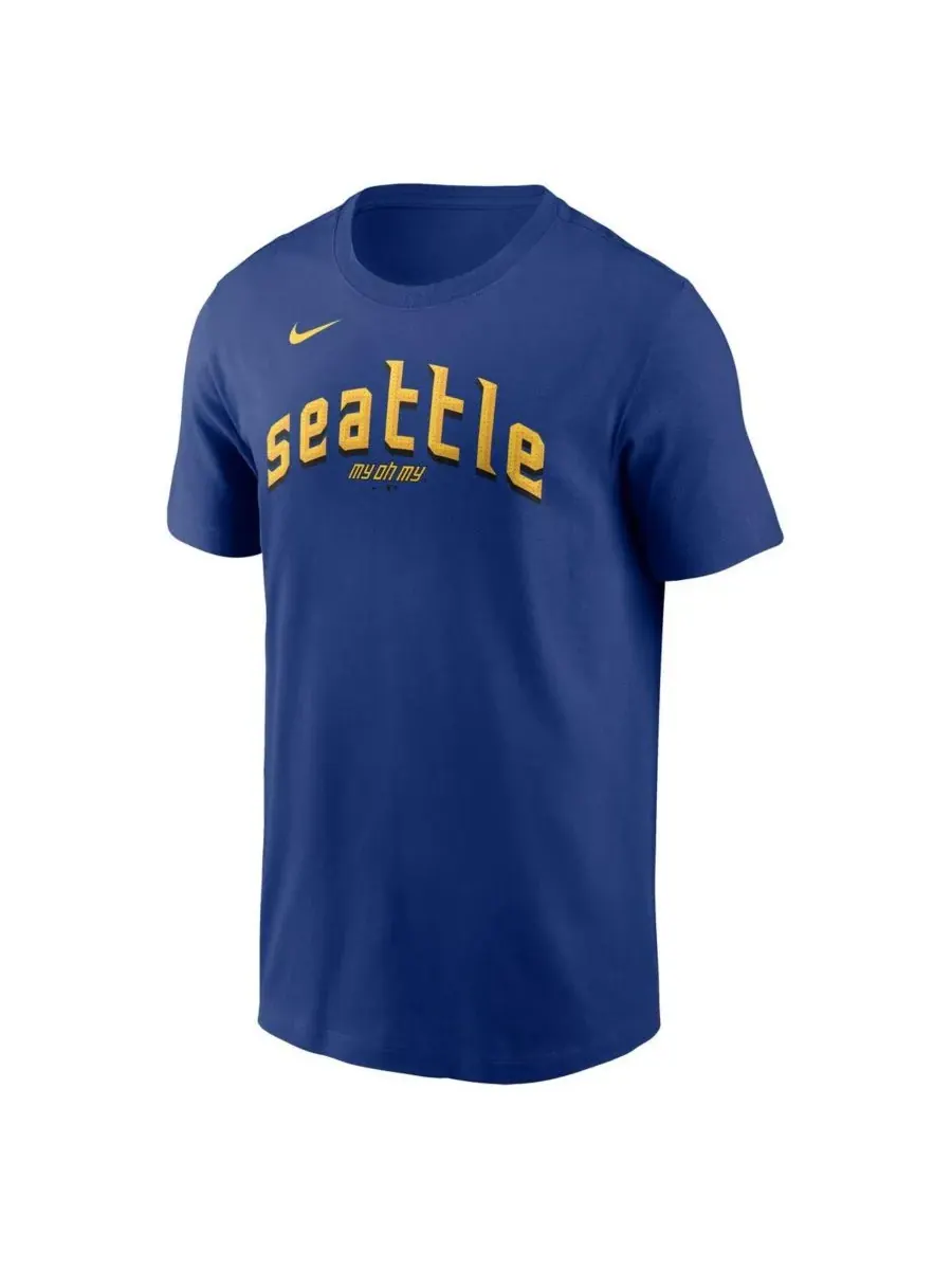 Мужская футболка Cal Raleigh Royal Seattle Mariners City Connect Fuse с именем и номером Nike — изображение 3 из 3