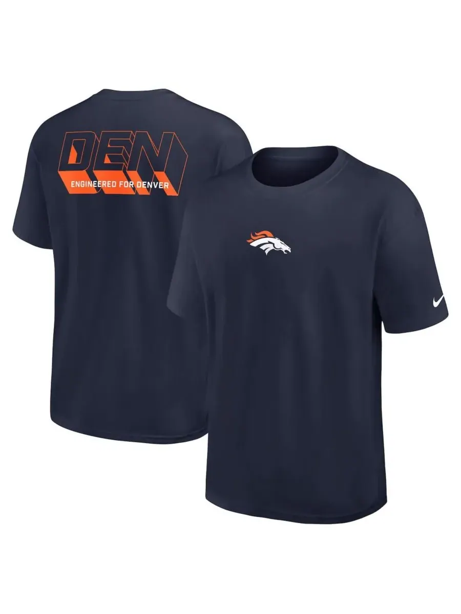 Nike Мужская темно-синяя футболка Denver Broncos Dominate The Game Essential Max90 — изображение 1 из 3, темно-синий