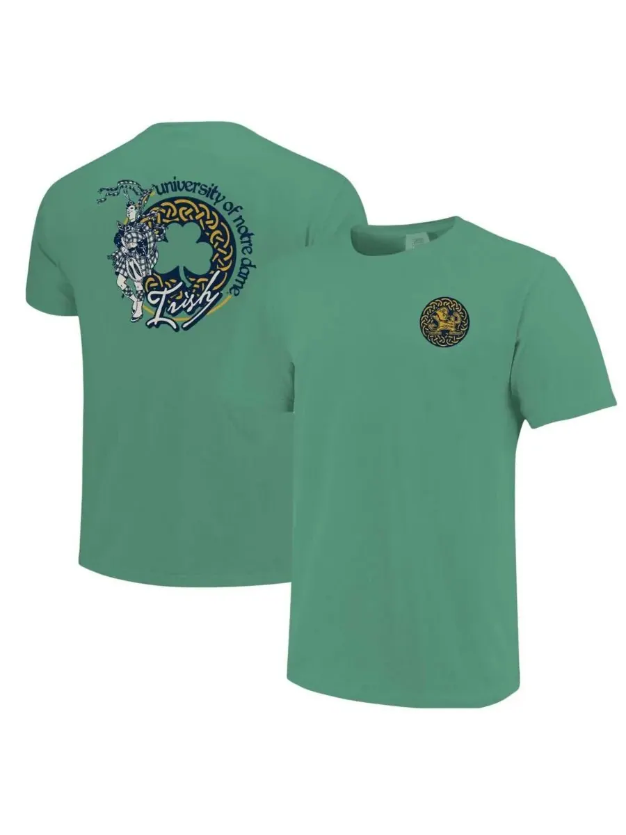 Image One Мужская и женская зеленая футболка Notre Dame Fighting Irish с кельтским узлом и — зеленый