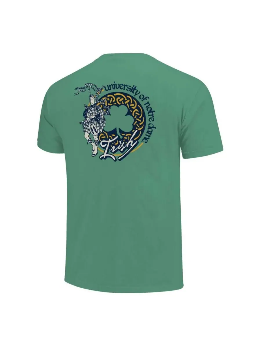 Image One Мужская и женская зеленая футболка Notre Dame Fighting Irish с кельтским узлом и — изображение 3 из 3, зеленый