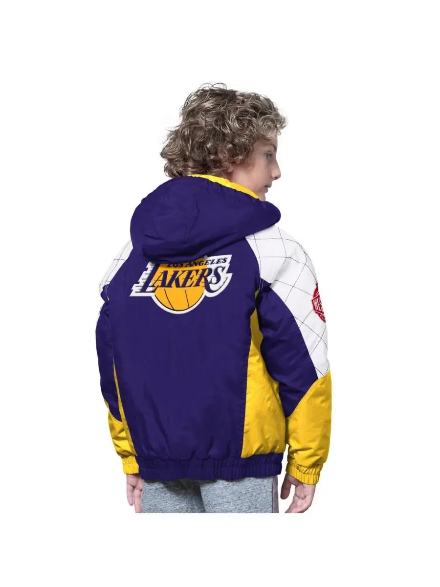 Starter Детская фиолетово-золотая толстовка на молнии с изображением игроков Los Angeles Lakers All — изображение 2 из 2