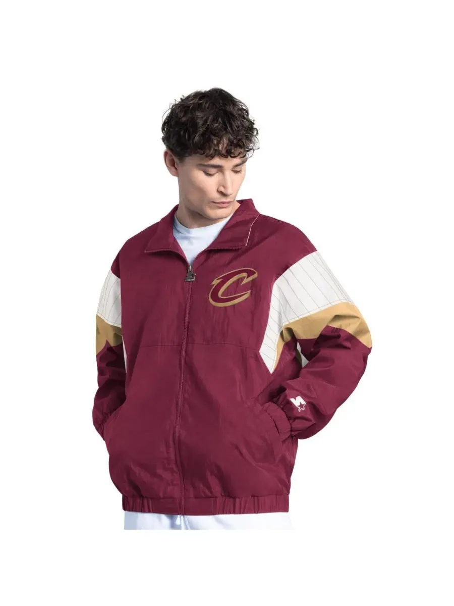 Starter Мужская куртка на молнии Cleveland Cavaliers Yard Line винного цвета — изображение 1 из 2, красный