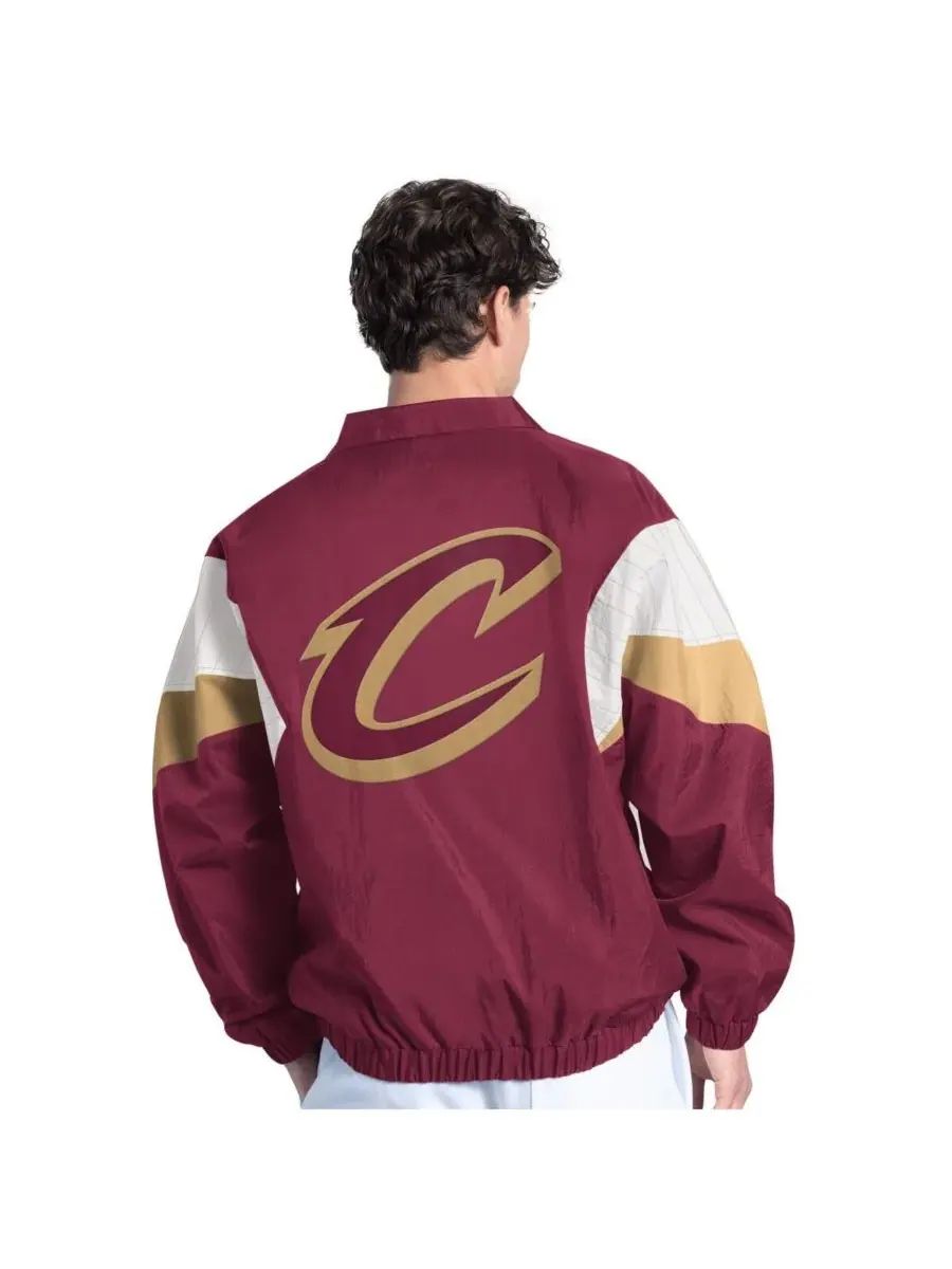 Starter Мужская куртка на молнии Cleveland Cavaliers Yard Line винного цвета — изображение 2 из 2, красный