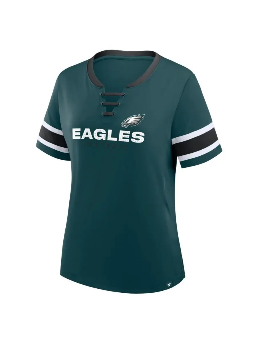 Fanatics Женская футболка большого размера "Philadelphia Eagles" Red Zone Athena с V-образным — изображение 3 из 3, зеленый