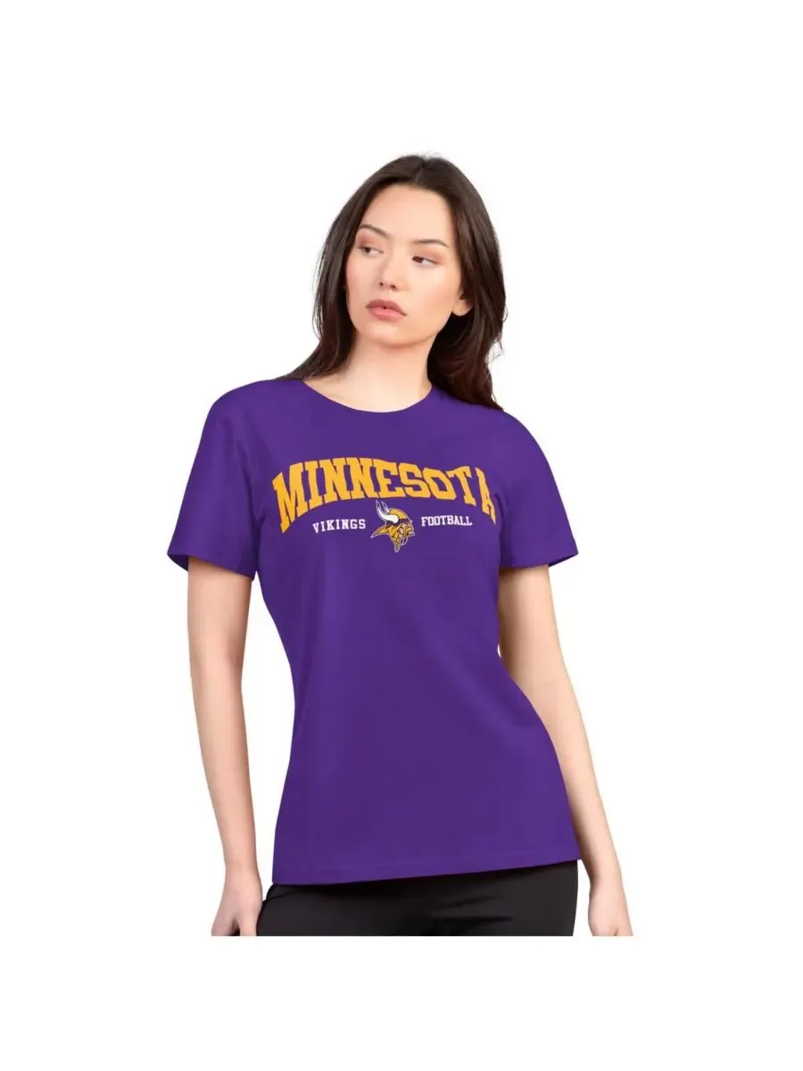 G-III 4Her by Carl Banks Женская фиолетовая футболка Minnesota Vikings Super-Slim Lightweight — изображение 1 из 2