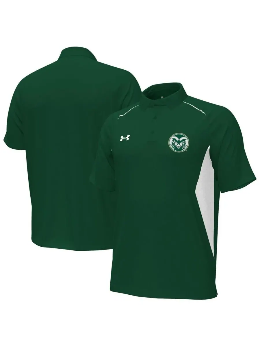 Under Armour Мужская зеленая футболка-поло Colorado State Rams Sideline Title Performance — изображение 1 из 3, зеленый