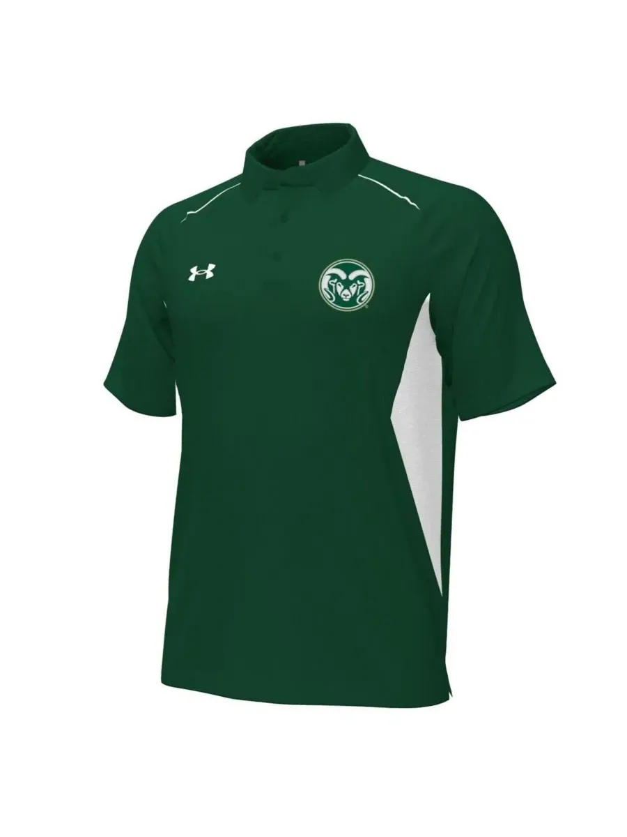 Under Armour Мужская зеленая футболка-поло Colorado State Rams Sideline Title Performance — изображение 3 из 3, зеленый