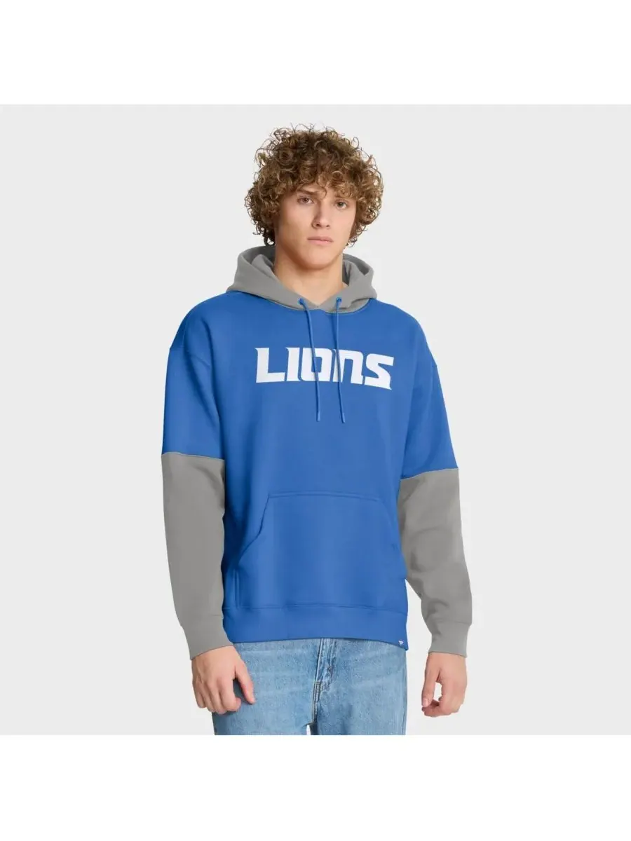 Fanatics Мужская толстовка с капюшоном в виде синего шлема команды Detroit Lions — изображение 2 из 5, синий
