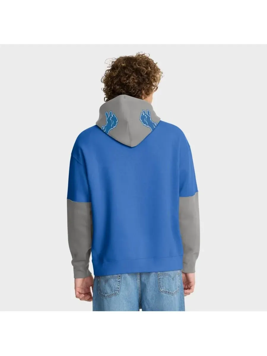 Fanatics Мужская толстовка с капюшоном в виде синего шлема команды Detroit Lions — изображение 3 из 5, синий