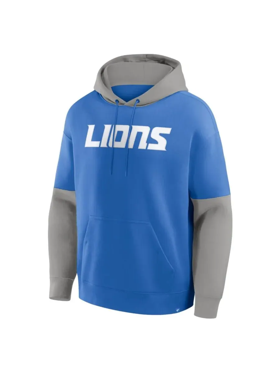 Fanatics Мужская толстовка с капюшоном в виде синего шлема команды Detroit Lions — изображение 5 из 5, синий