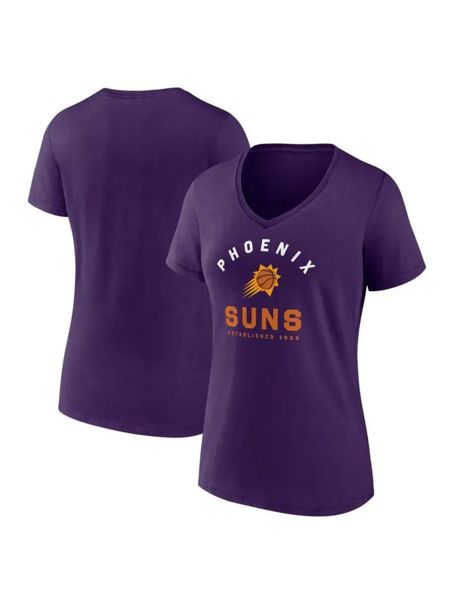 Logo Athletic Женская фиолетовая футболка Phoenix Suns с V-образным вырезом — фиолетовый