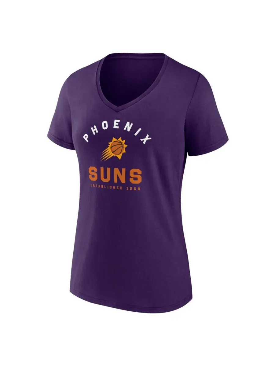 Logo Athletic Женская фиолетовая футболка Phoenix Suns с V-образным вырезом — изображение 2 из 3, фиолетовый