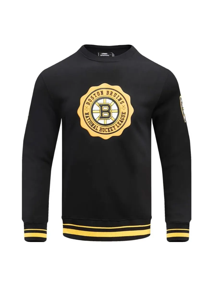 Pro Standard Мужская черная толстовка с эмблемой хоккейной команды Boston Bruins — изображение 3 из 4, черный