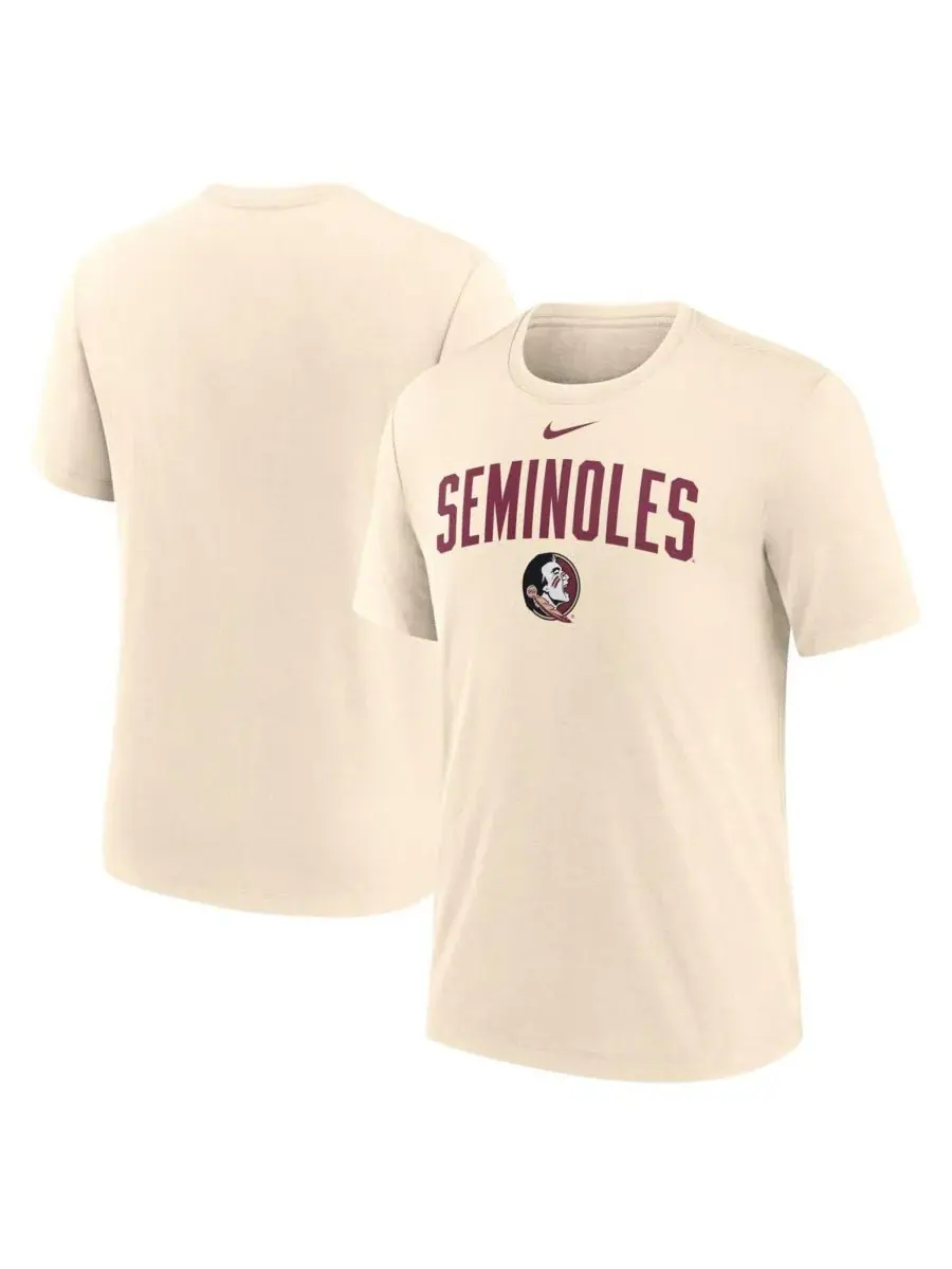 Nike Мужская кремовая футболка Florida State Seminoles с логотипом Natural Arch, изготовленная из — изображение 1 из 3