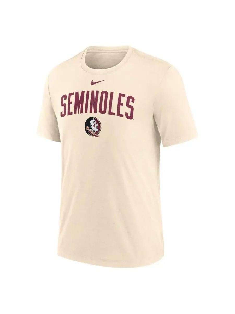 Nike Мужская кремовая футболка Florida State Seminoles с логотипом Natural Arch, изготовленная из — изображение 3 из 3