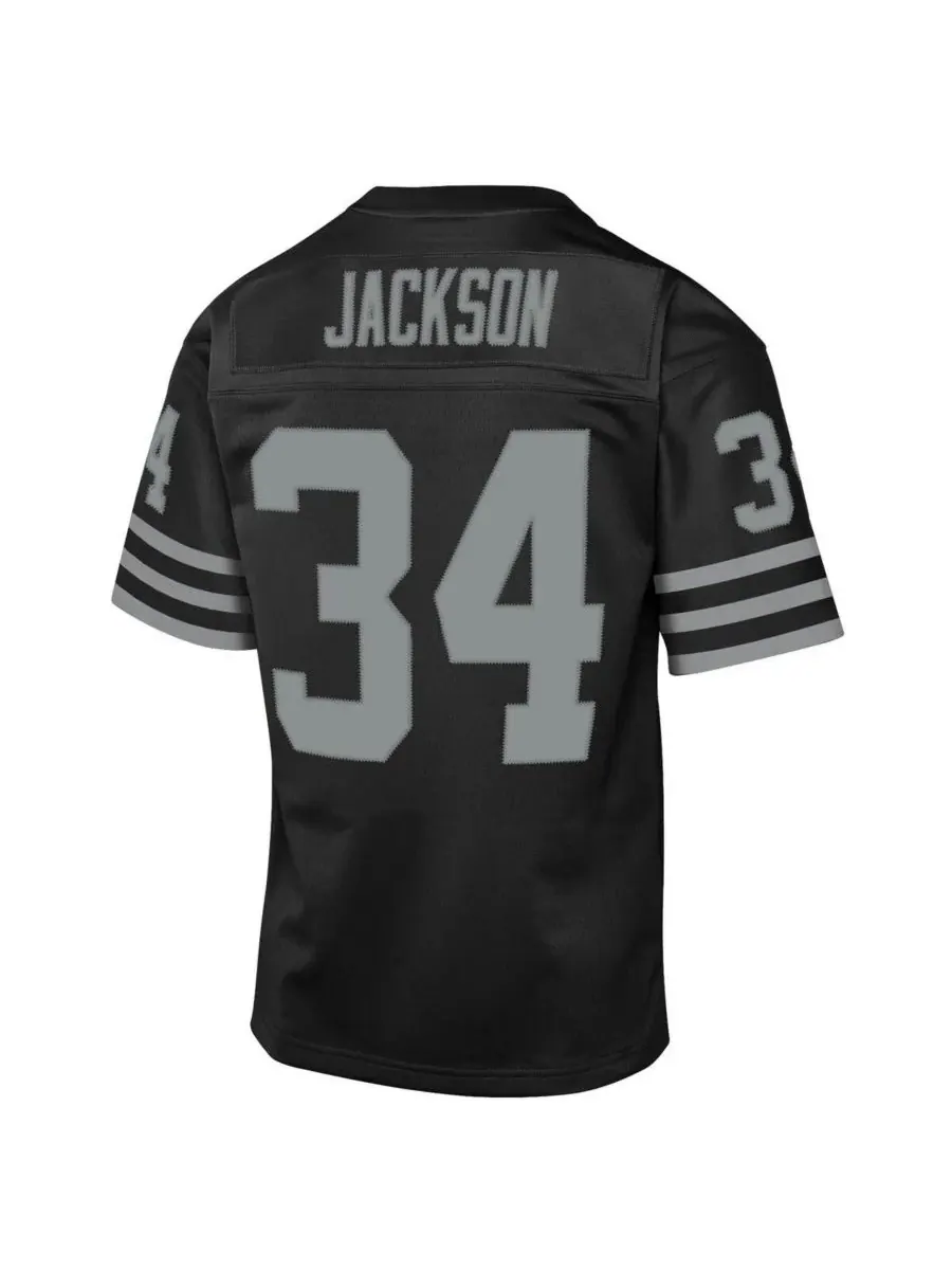 Mitchell & Ness Детская футболка Big Boys and Girls Bo Jackson Black Las Vegas Raiders 1988 — изображение 2 из 3, черный