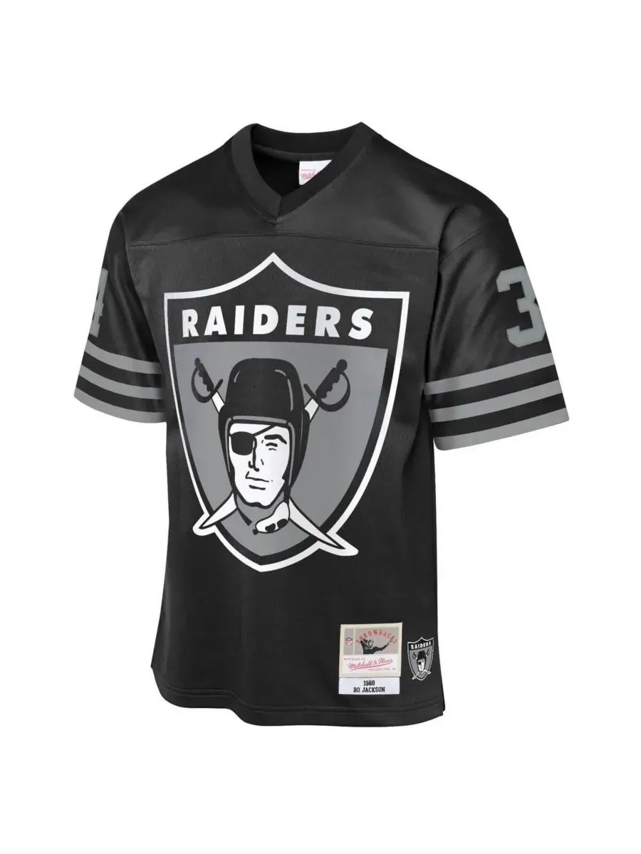 Mitchell & Ness Детская футболка Big Boys and Girls Bo Jackson Black Las Vegas Raiders 1988 — изображение 3 из 3, черный