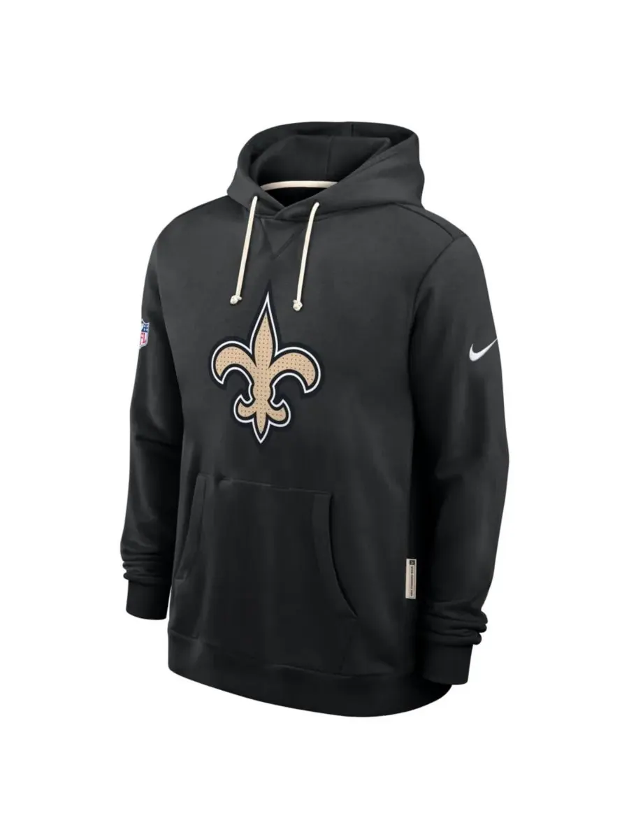 Nike Мужская черная толстовка с капюшоном New Orleans Saints Sideline Initial Home Performance — изображение 2 из 2, черный