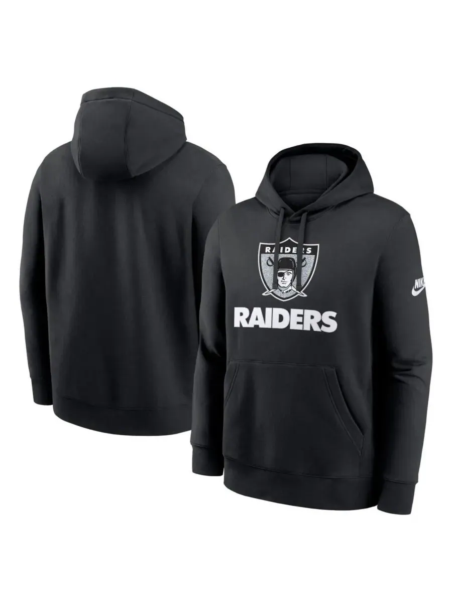 Nike Мужская черная толстовка с капюшоном Las Vegas Raiders Best Season Rewind Club — изображение 1 из 3, черный