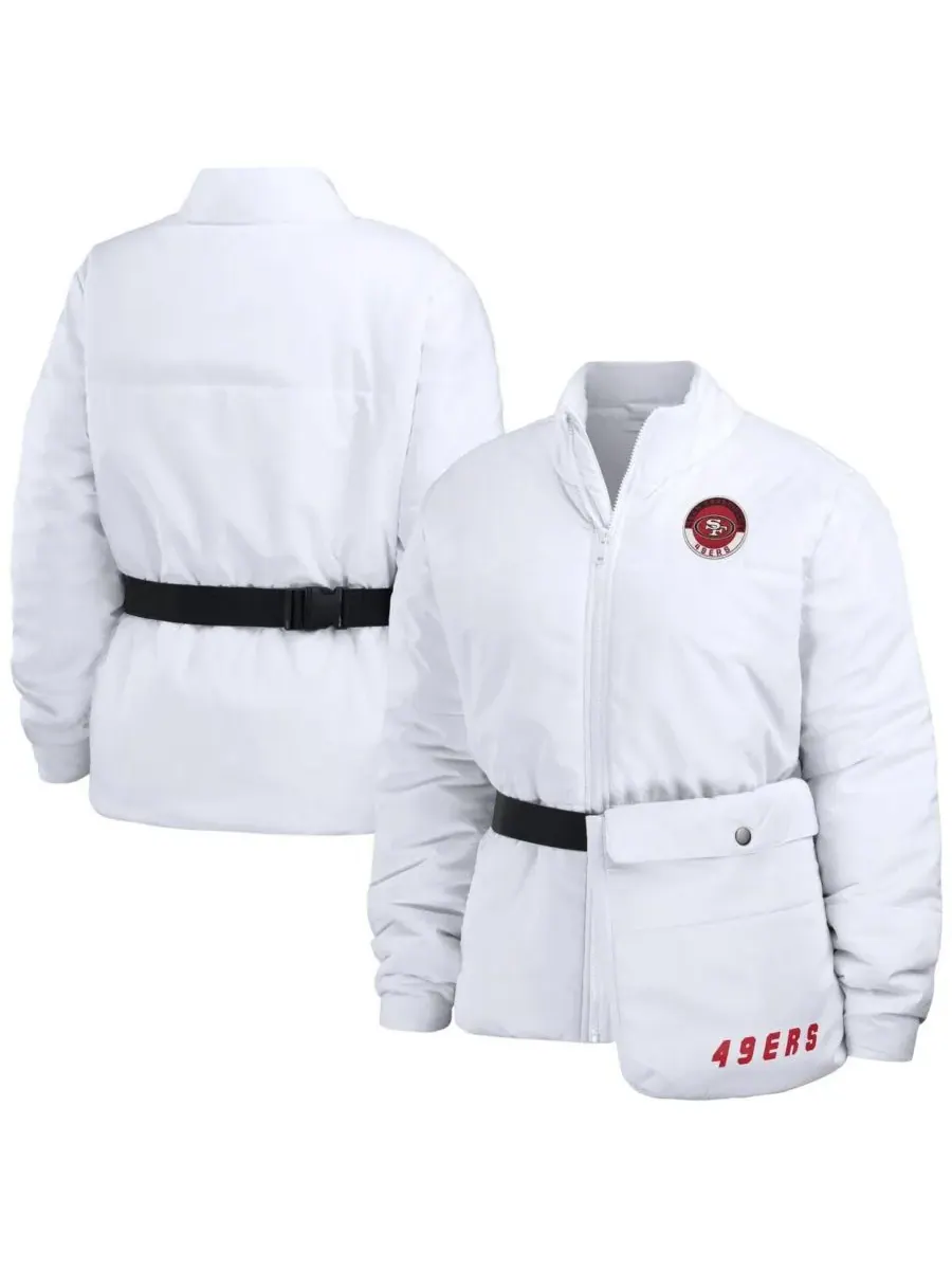 WEAR by Erin Andrews Женская белая пуховая куртка San Francisco 49ers Packaway на молнии — изображение 1 из 4, белый