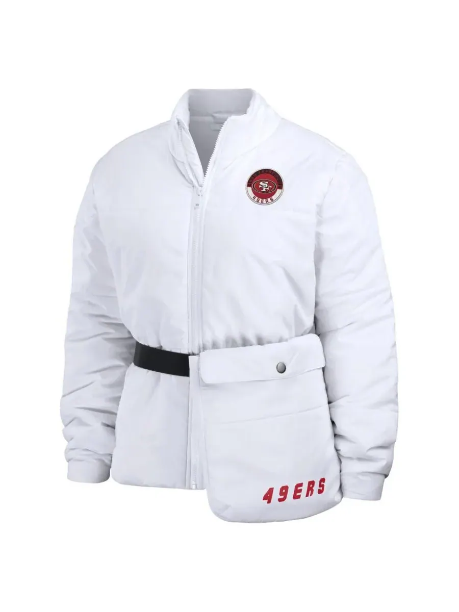WEAR by Erin Andrews Женская белая пуховая куртка San Francisco 49ers Packaway на молнии — изображение 3 из 4, белый