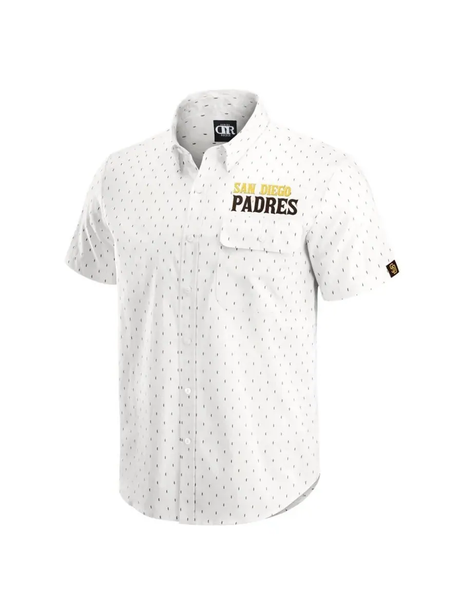 Fanatics Мужская рубашка на пуговицах кремового цвета с принтом San Diego Padres от Darius Rucker — изображение 2 из 3