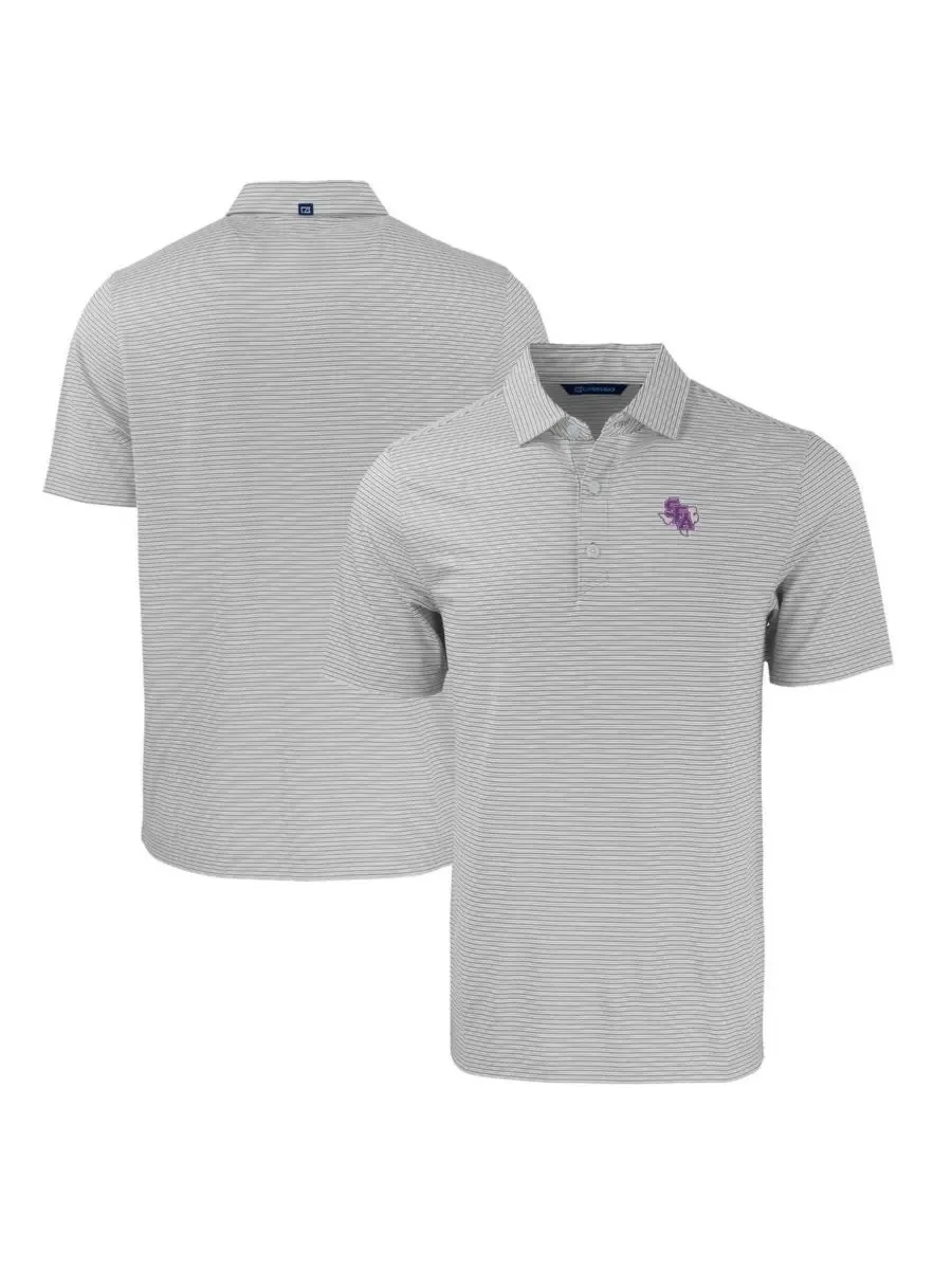 Мужская рубашка поло Stephen F Austin Lumberjacks Forge Eco Double Stripe Stretch Cutter & Buck — белый