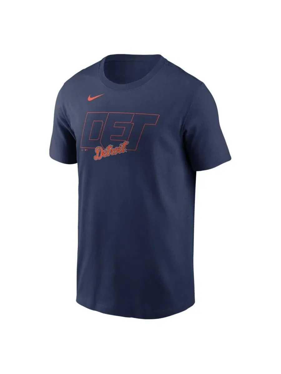 Мужская темно-синяя футболка с альтернативным логотипом команды Detroit Tigers "2-Hit" Nike — изображение 2 из 3, темно-синий
