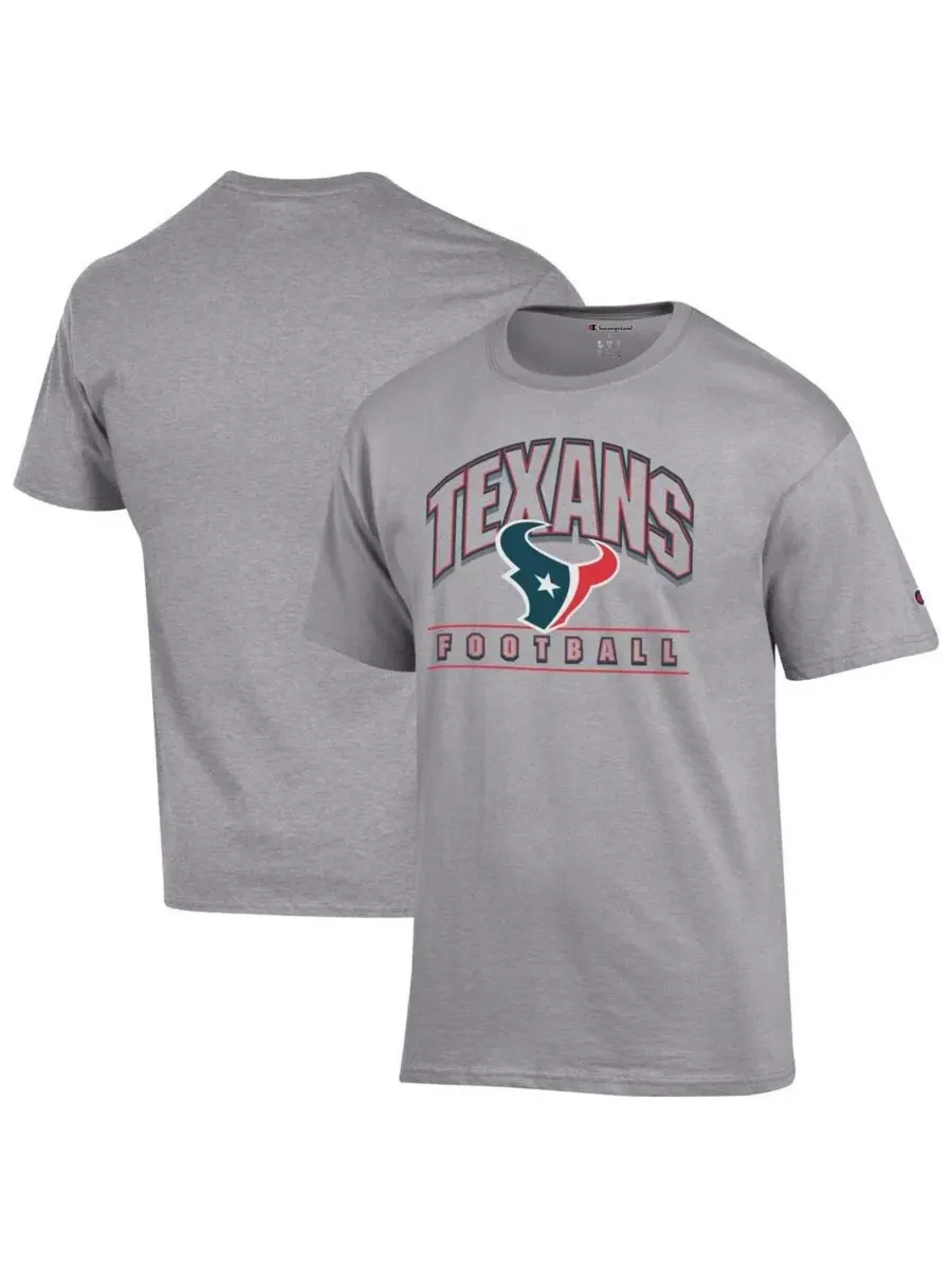 Мужская футболка с изображением команды Houston Texans — изображение 1 из 3, серый