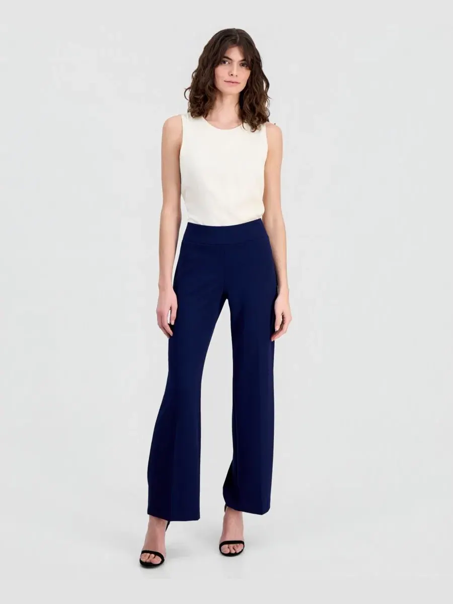 Укороченные широкие брюки с высокой посадкой Anne Klein — изображение 1 из 3