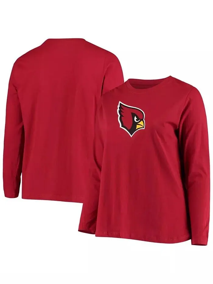 Женская футболка больших размеров с длинным рукавом и логотипом Cardinal Arizona Cardinals Primary — изображение 1 из 3