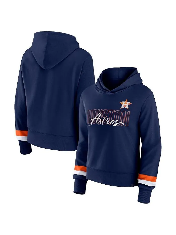 Женский темно-синий пуловер с капюшоном с фирменным логотипом Houston Astros Fanatics — изображение 1 из 2