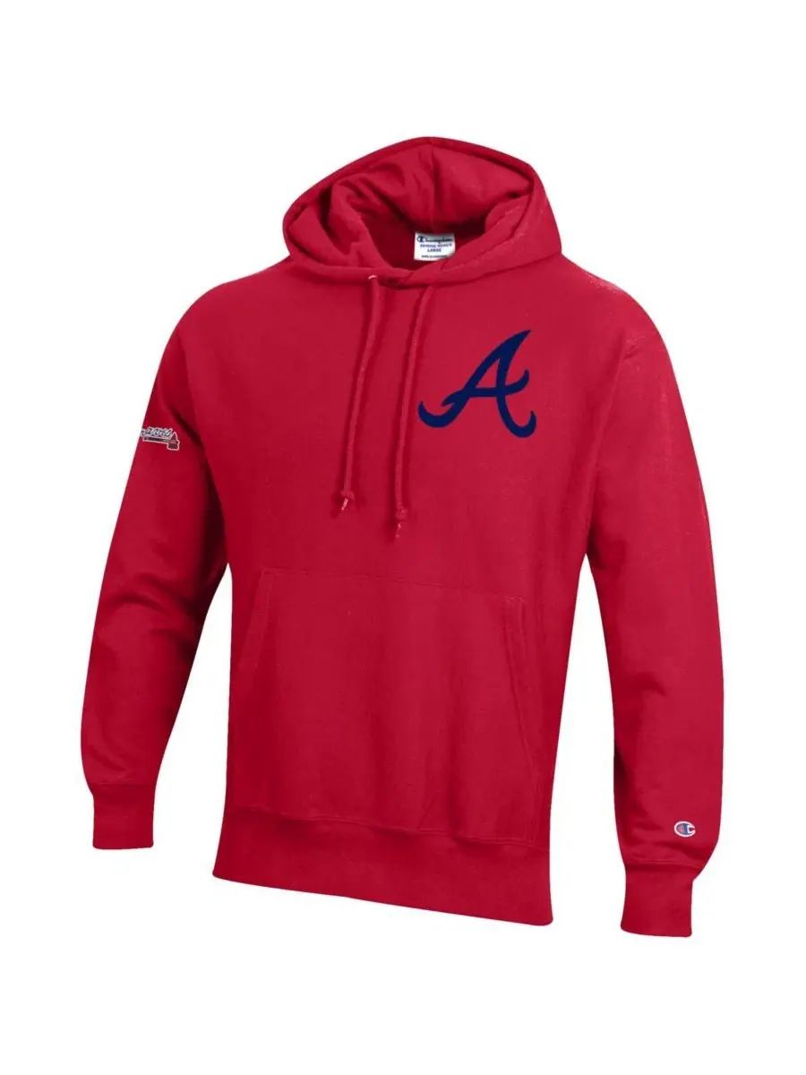 Худи с капюшоном, с вышивкой, Atlanta Braves Champion — изображение 2 из 3, алый
