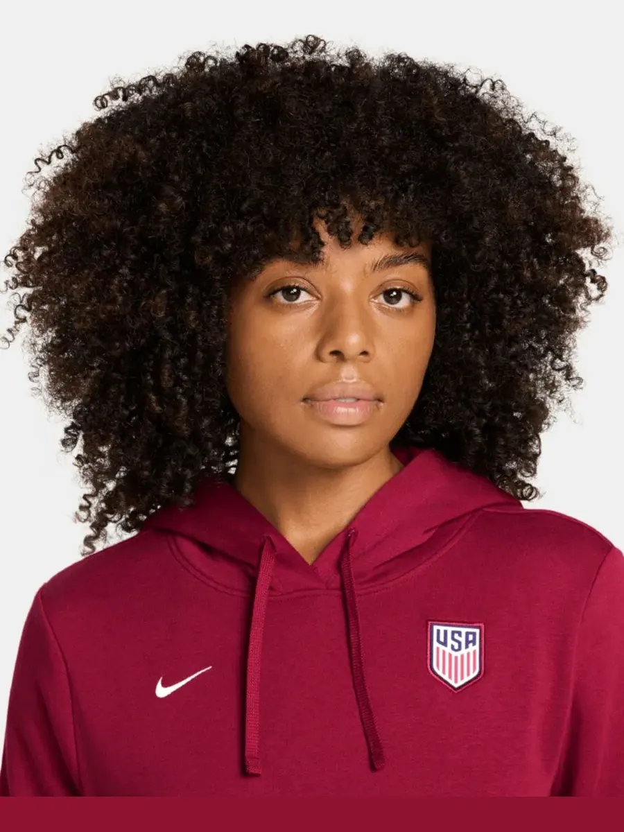 Женская худи Nike Club Fleece с капюшоном и принтом USMNT — изображение 3 из 3, красный