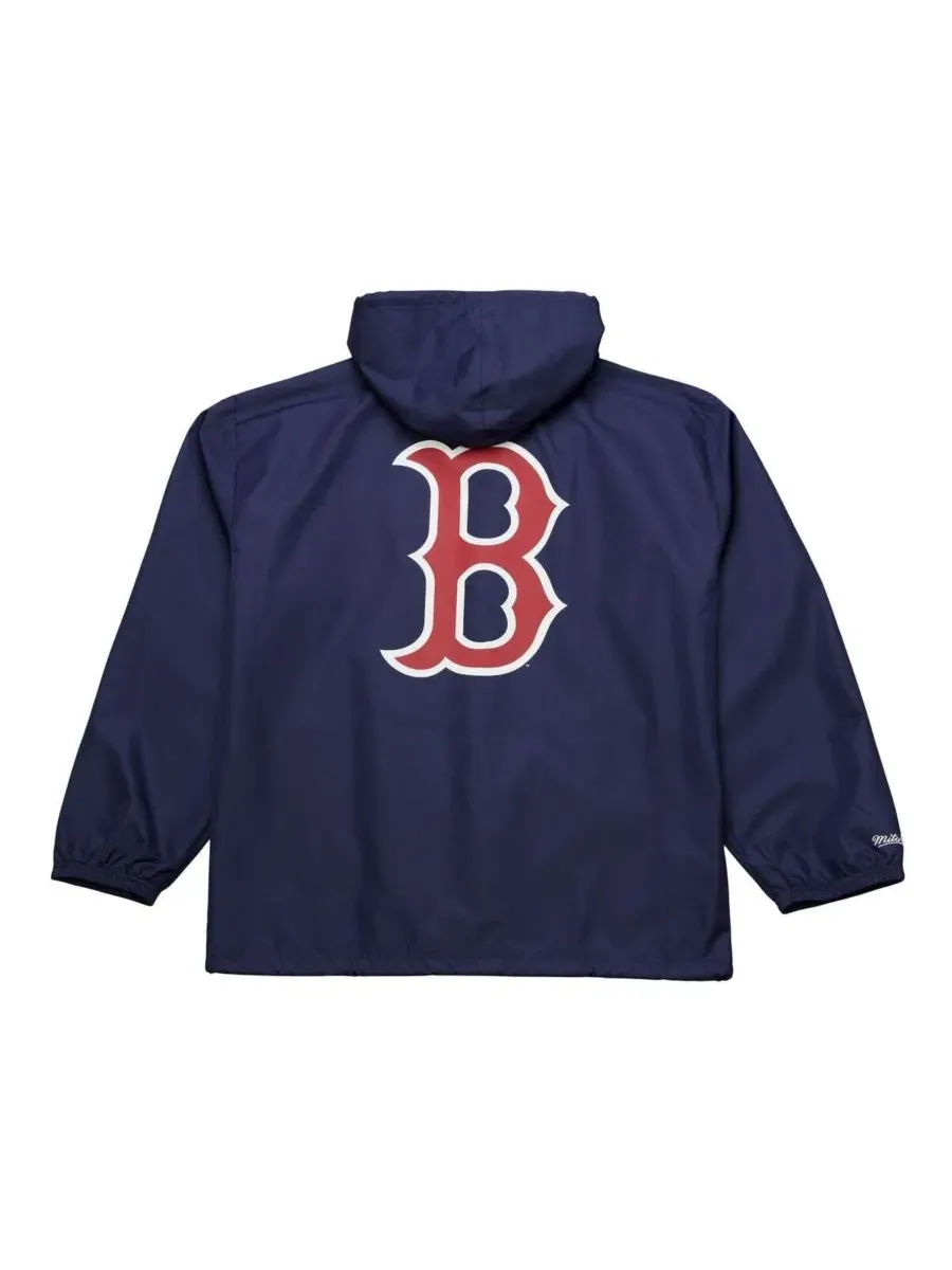 Куртка-коуч с капюшоном на полной застежке-молнии Boston Red Sox Mitchell & Ness — изображение 2 из 4, темно-синий