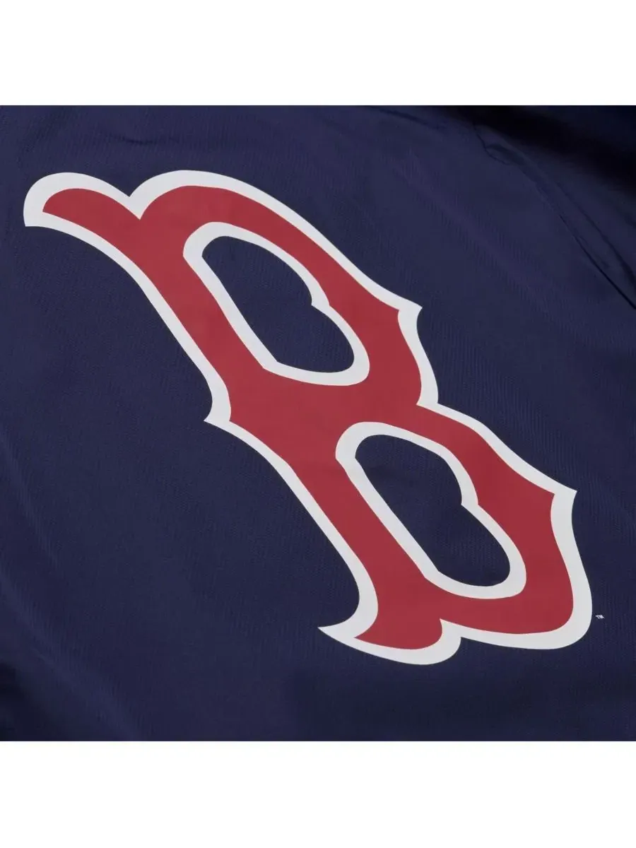 Куртка-коуч с капюшоном на полной застежке-молнии Boston Red Sox Mitchell & Ness — изображение 4 из 4, темно-синий