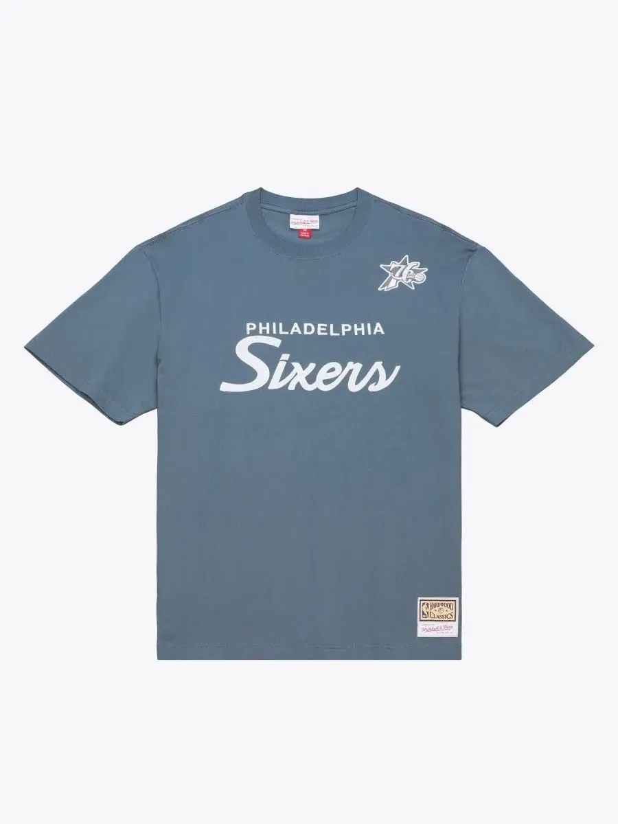 Футболка с коротким рукавом Thunderstorm Philadelphia 76ers Mitchell & Ness — изображение 1 из 5, серый